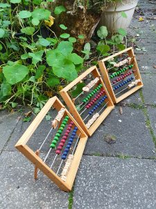 Rechenschieber in Holz